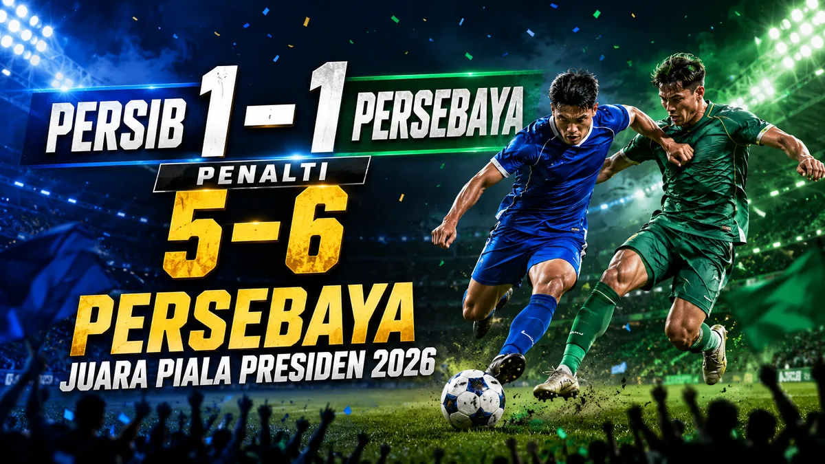 Persib vs Persebaya di final Piala Presiden 2026, Persebaya menang adu penalti 6-5